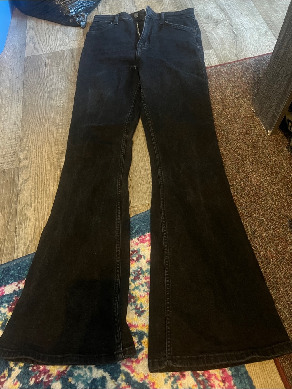 Bershka Black Flared Women's Pants - Classic High-Rise Flare